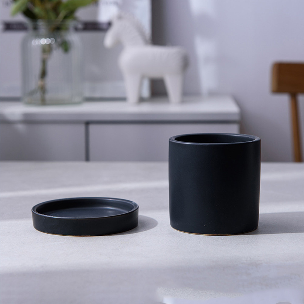 Aloe Vera Pot - スタイリッシュなセラミック鉢とプレートのセット、室内植物、多肉植物、サボテン、アロエベラの装飾用ミニフラワーポット、キッチン用