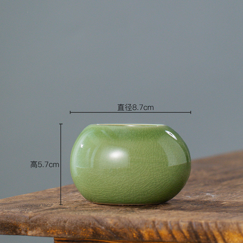 アイスクラック釉薬セラミックフラワーポット、ミニラウンドボー - Aloe Vera Pot のレビューと価格