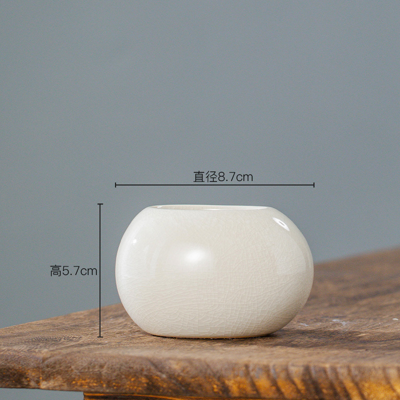 アイスクラック釉薬セラミックフラワーポット、ミニラウンドボー - Aloe Vera Pot のレビューと価格
