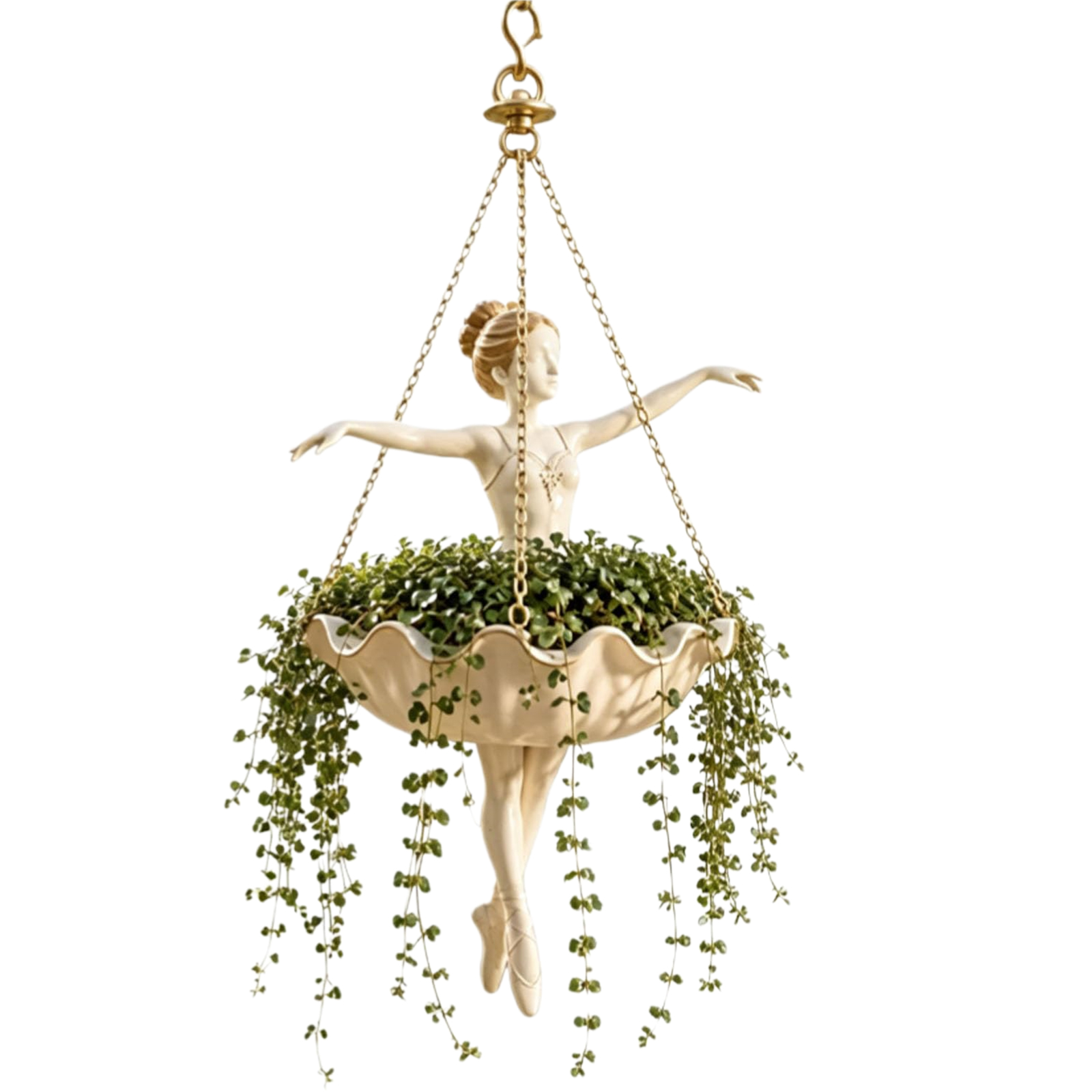 バレエダンサーの形をした樹脂製フラワーホルダー、トップフック - Spider Plant Hanging のレビューと価格